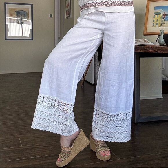 Chico’s Crochet Hem Linen Pants – Optic White – Size O (Regular)✨ - Picture 9 of 16